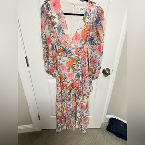 Eliza J long sleeved floral dress